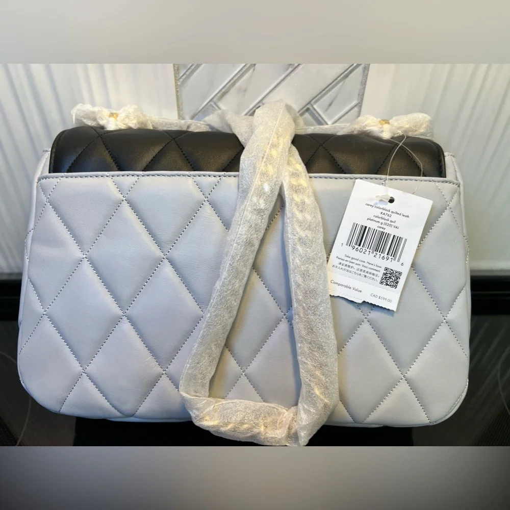 SALE 🔥 Colorblock Quilted Leather Carey Shoulder Bag Kate Spade Tricolor